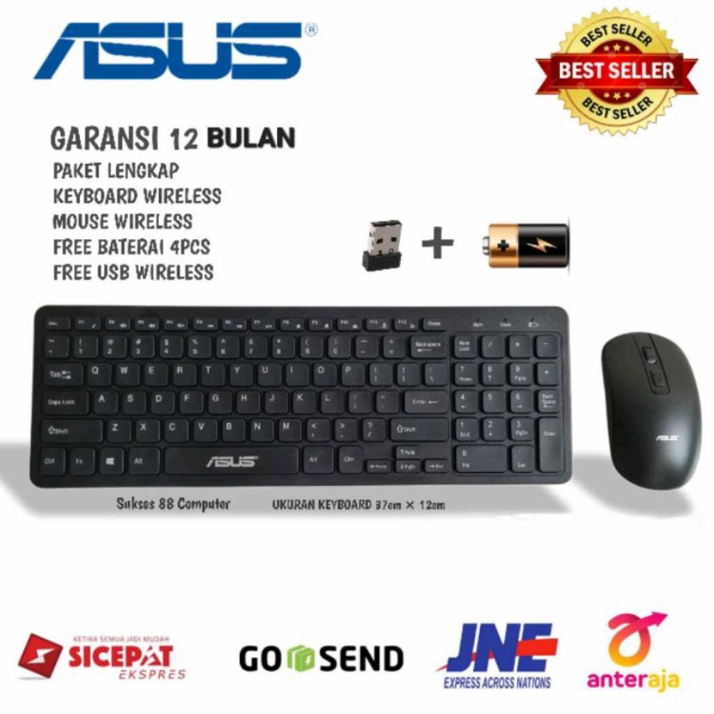 ASUS GKM520 Keyboard Portable Wireless Set Combo Keyboard dan Mouse Tanpa Kabel Original Garansi 1 T