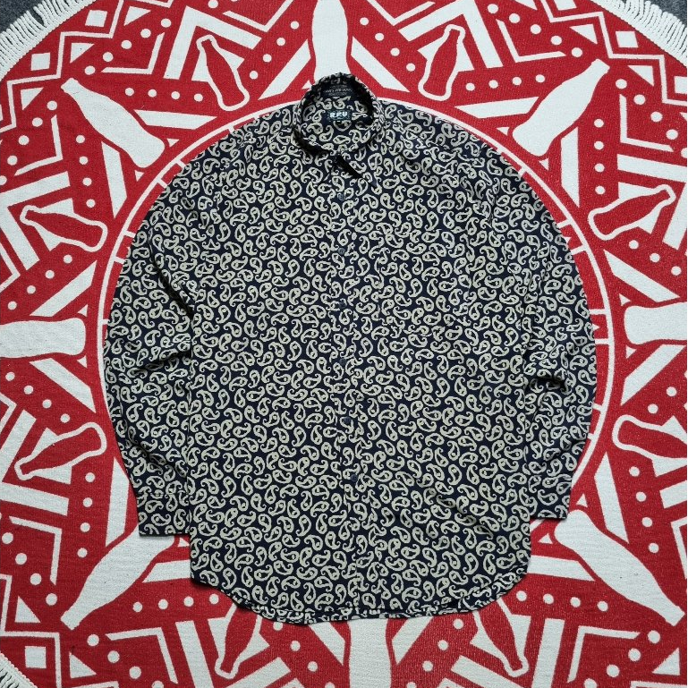 Rave's Per Uomo kemeja pattern batik lengan panjang