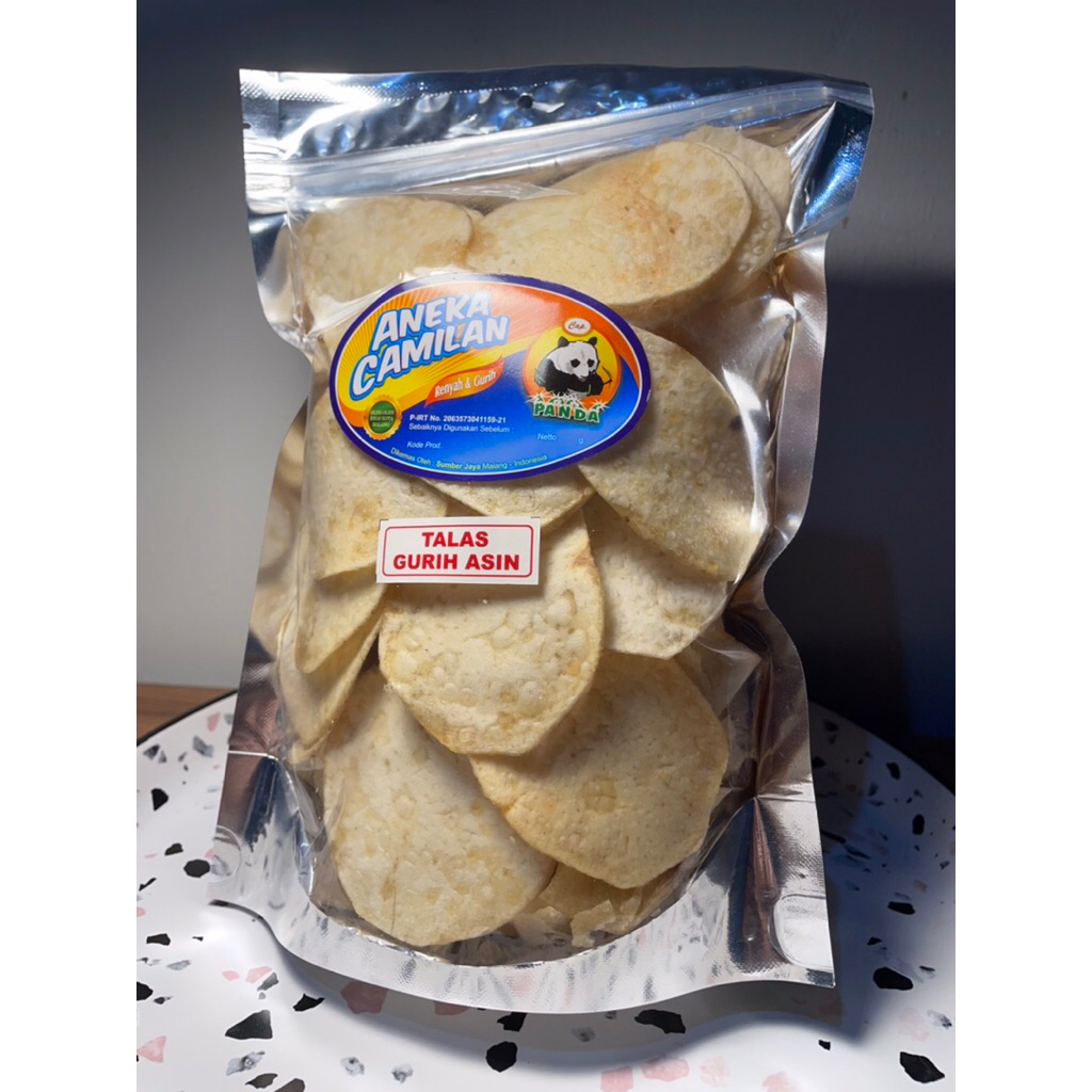 

Keripik Talas Gurih Asin 180gr Kripik Talas cap Panda Malang