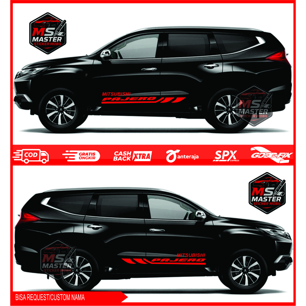 STICKER MOBIL PAJERO SPORT TERBARU STICKER AKSESORIS PAJERO