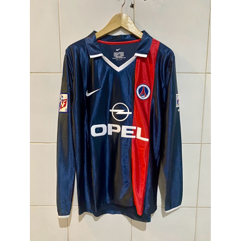 Jersey PSG 2001/2002 Long Sleeve Full Patch Ronaldinho #21 - M