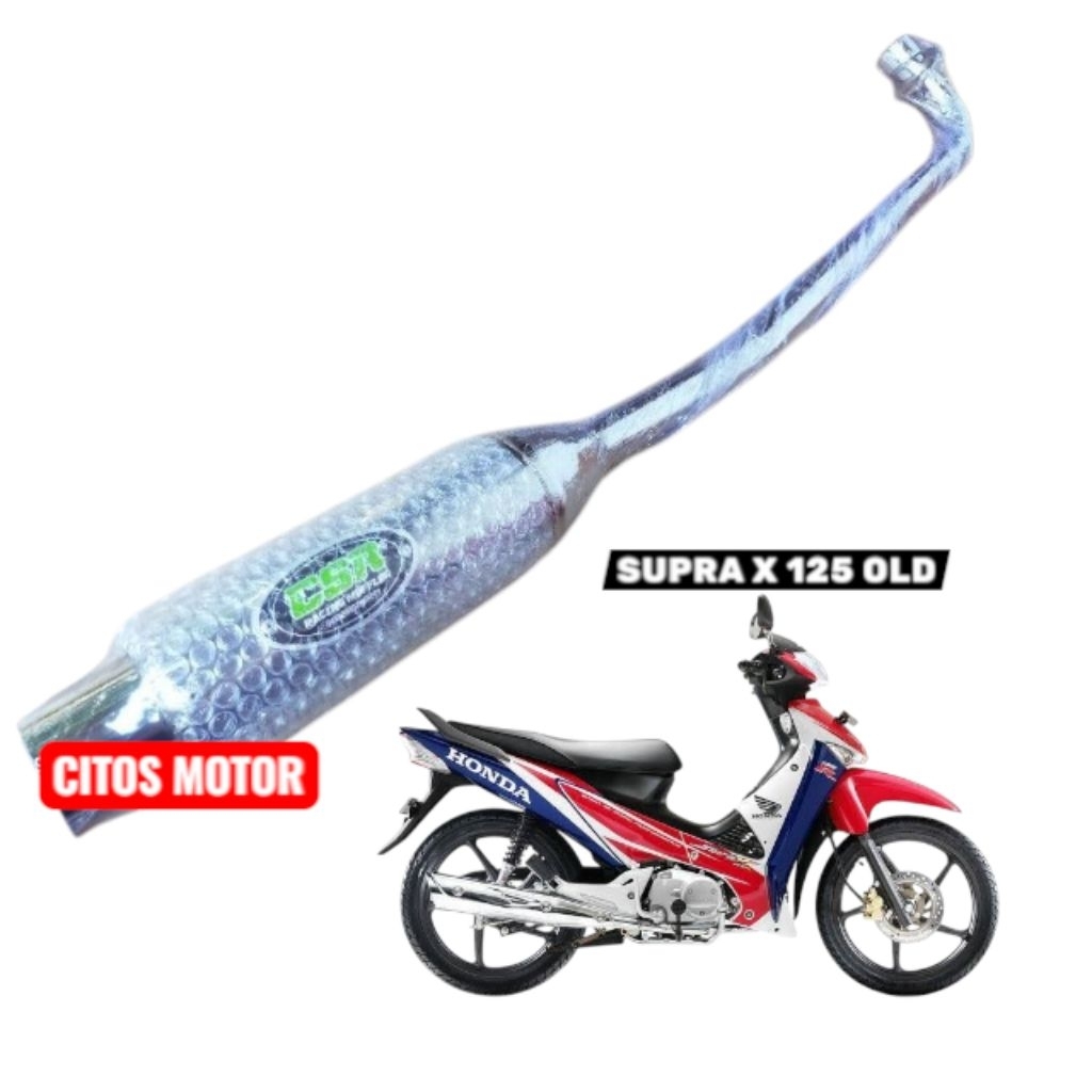KENALPOT RACING HONDA SUPRA X 125 OLD WARNA CHROME FULL NGEBAS