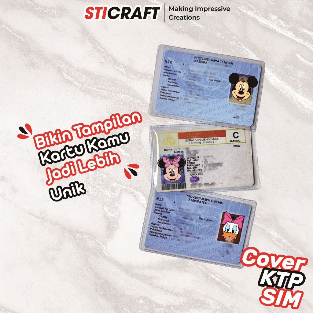 

Cover Pelindung Kartu Identitas KTP SIM Karakter Mickey Donald / Pelindung KTP Karakter