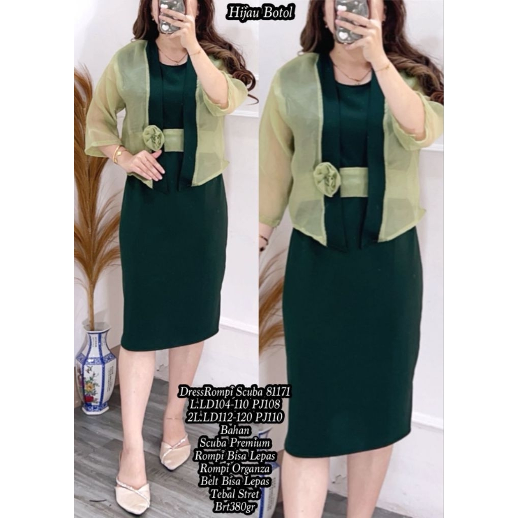001 HIJ 2L FER 81171 DRESS ROMPI SCUBA IMPORT / DRESS PESTA / READY / REALPICT
