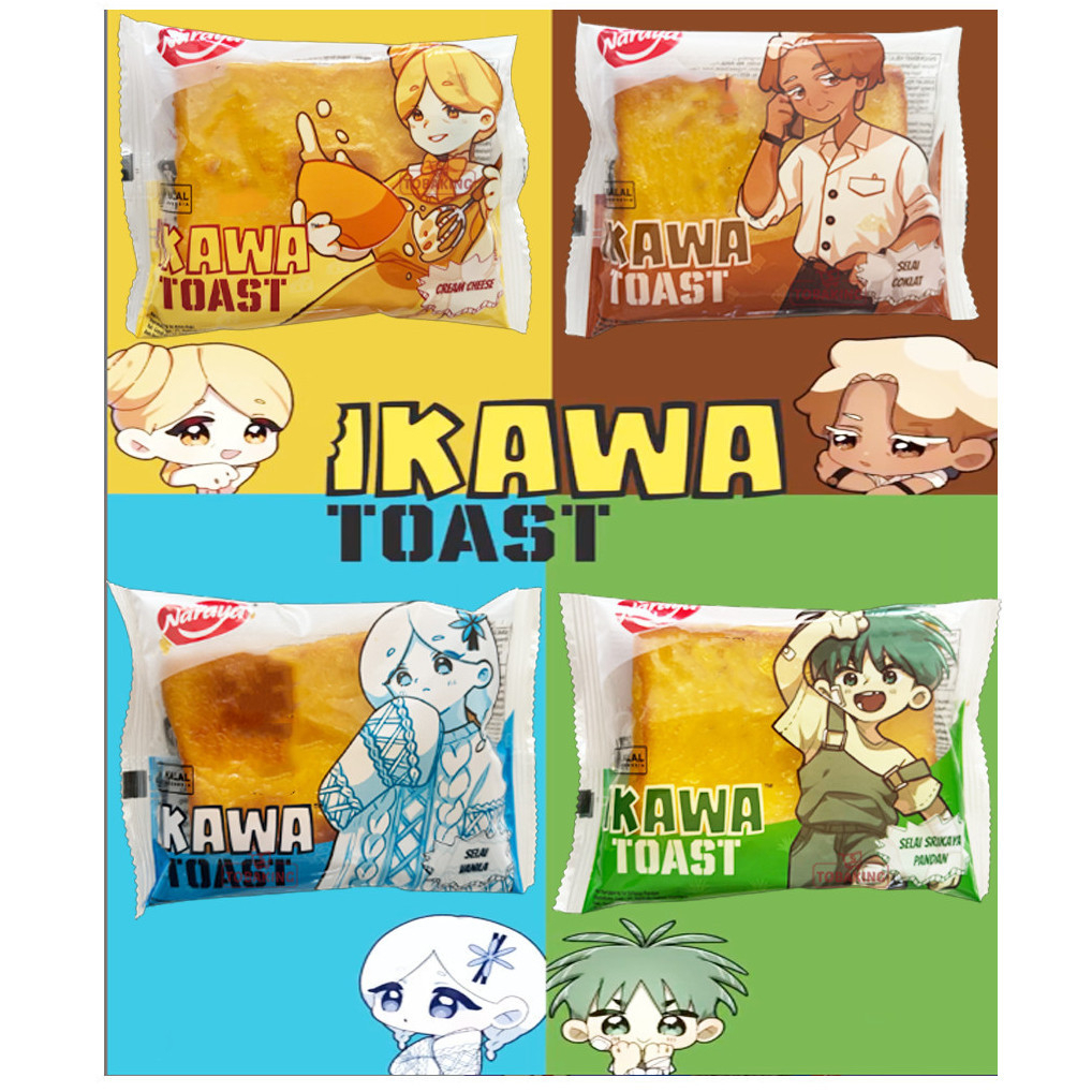 

Naraya Ikawa enak Toast Roti Panggang Viral Rasa Coklat Cheese Srikaya Pandan Vanila Halal 60g isi cream cheese camilan