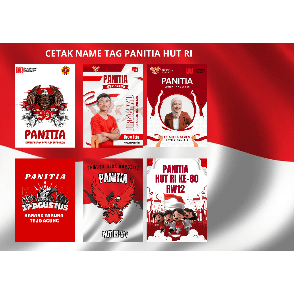 

Nametag panitia 17 agustus/Nametag HUT RI