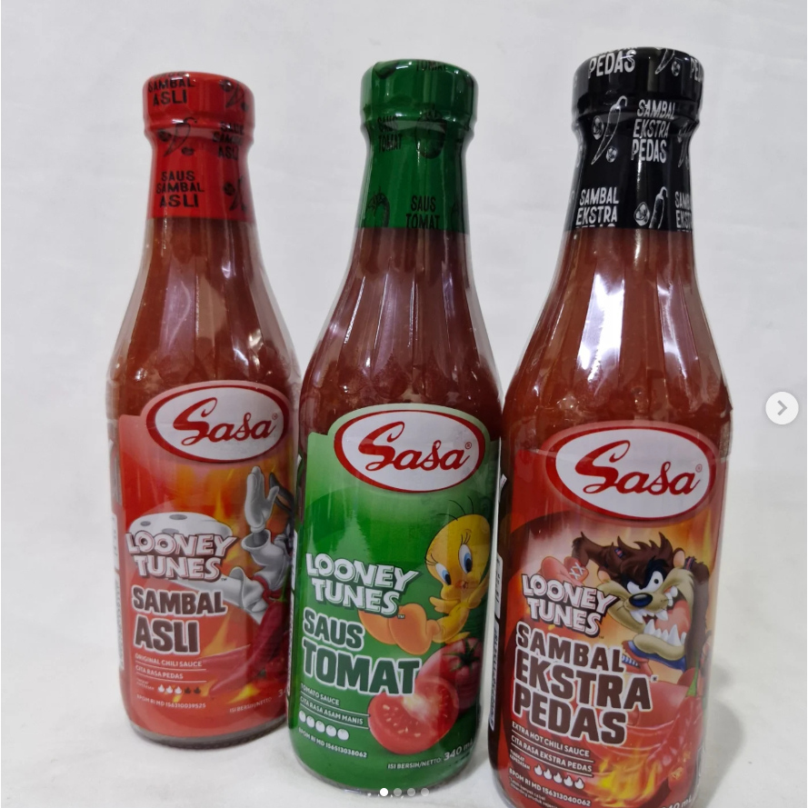 

[oddsolshop] pekanbaru/Sasa 340ml / Sambal Asli / Sambal Ekstra Pedas / Saaus Tomat / Looney Tunes