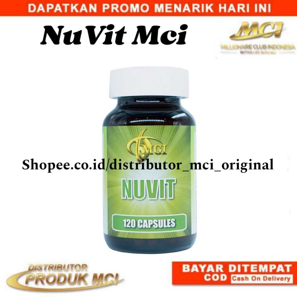 NUVIT MCI  NUVIT ASLI  NUVIT PENCEGAH COVID NUVIT ORIGINAL NUVIT 120CAPSULE SUPLEMEN IMUNITAS