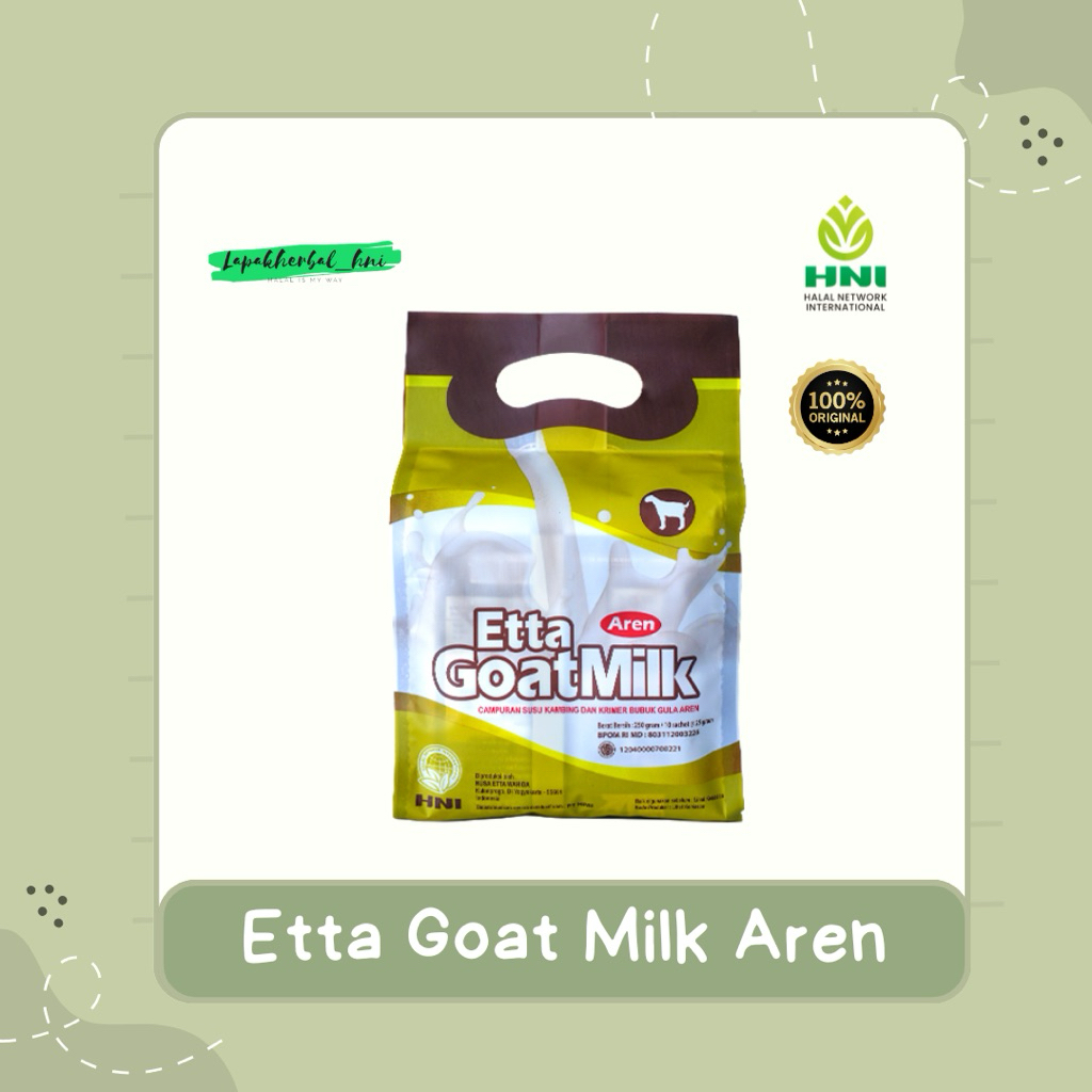 

Etta Goat Milk Gula Aren HNI Susu Kambing Etawa isi 10 Sachet
