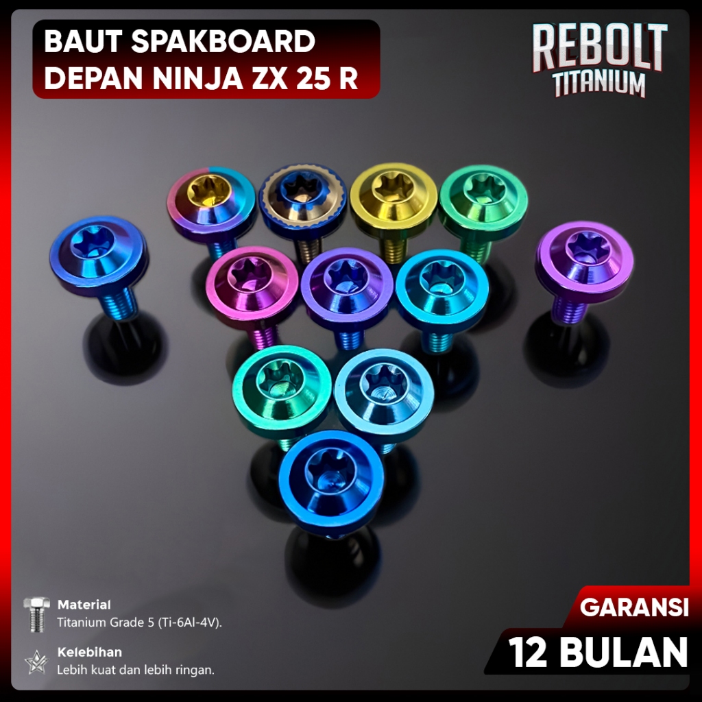 Baut Probolt Titanium Spakboard Depan Ninja ZX25 Grade 5  REBOLT Titanium