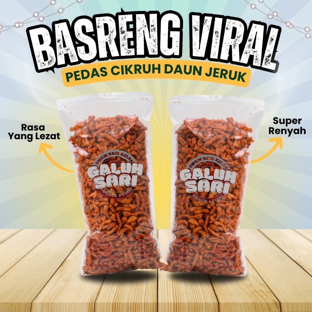 

Galuhsari - Basreng Daun Jeruk 1kg 500gr Extra Pedas & Original/GROSIR BASRENG MURAH Viral Renyah