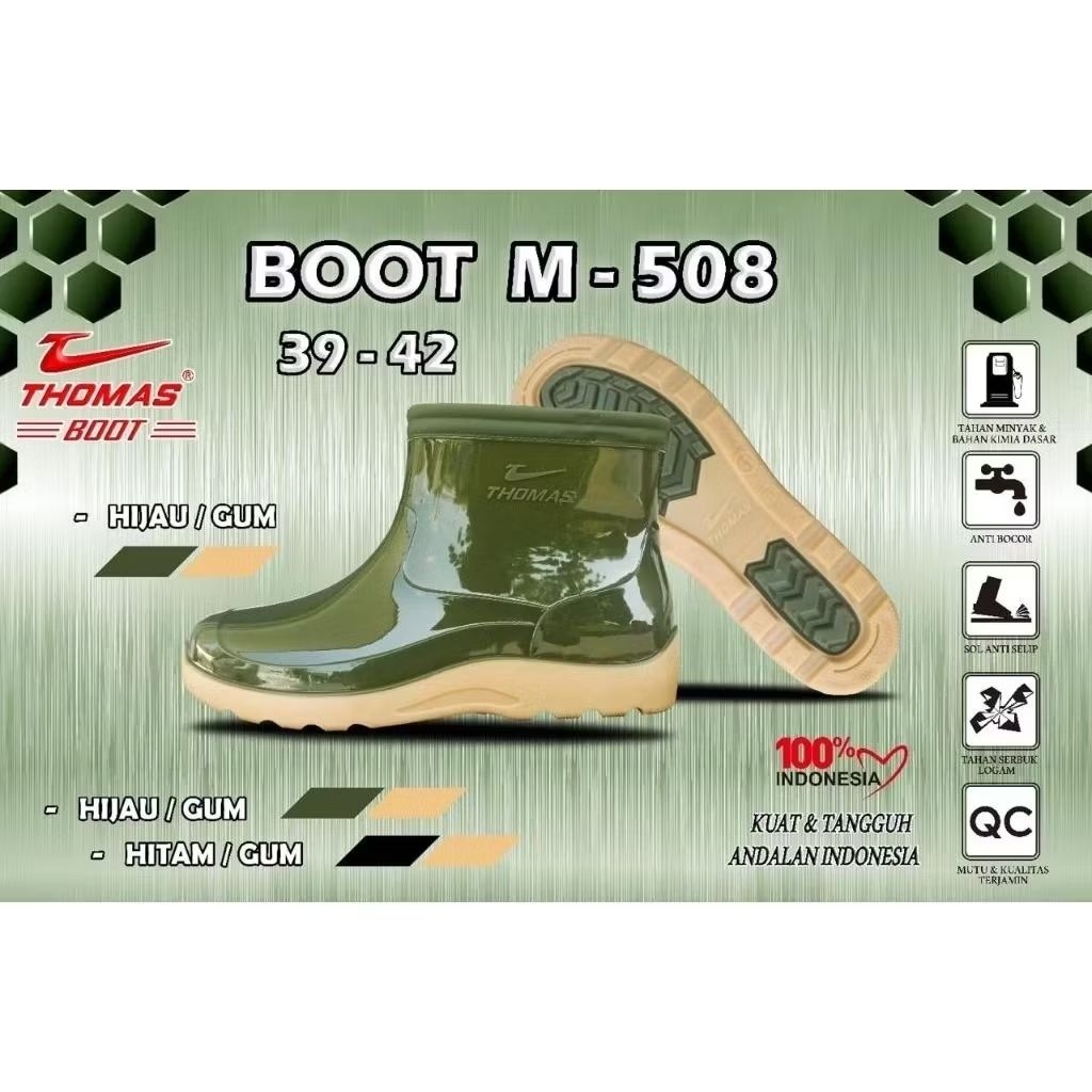 Sepatu boots karet merk Thomas /boots pendek