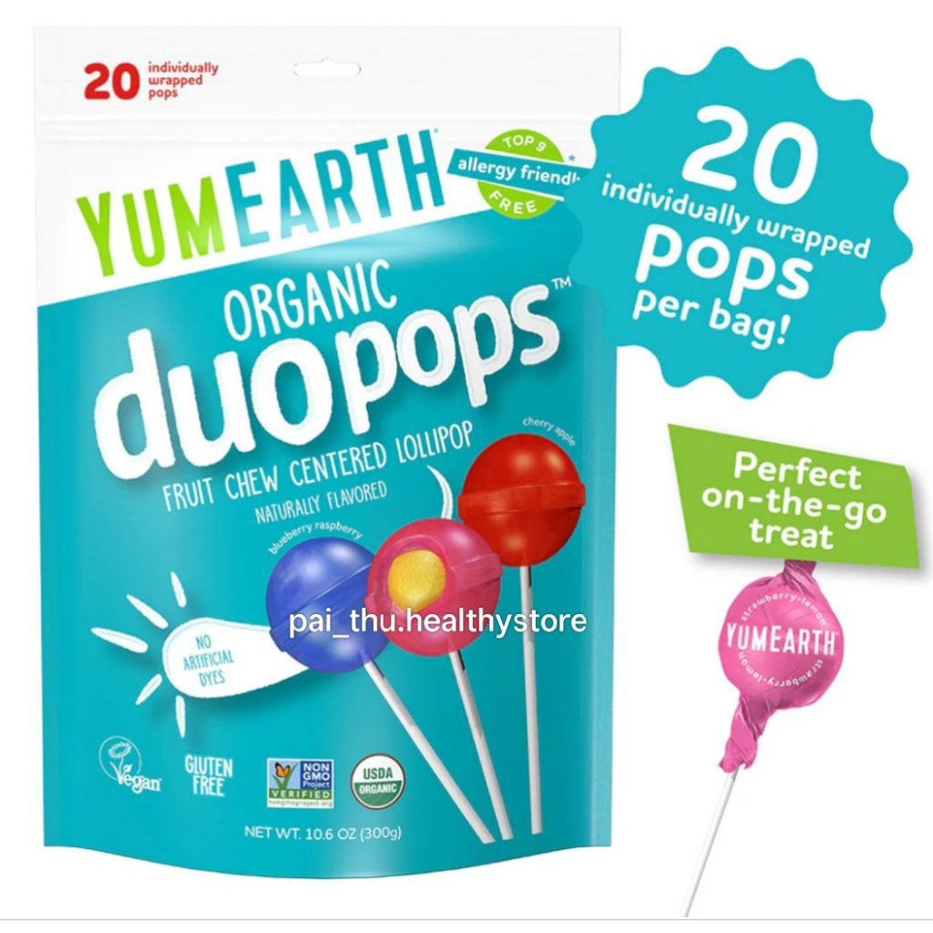 

Yumearth lollipop Duopop organic Gluten FREE- Permen anak Yumearth organik lolipop duopops @20pops/pack