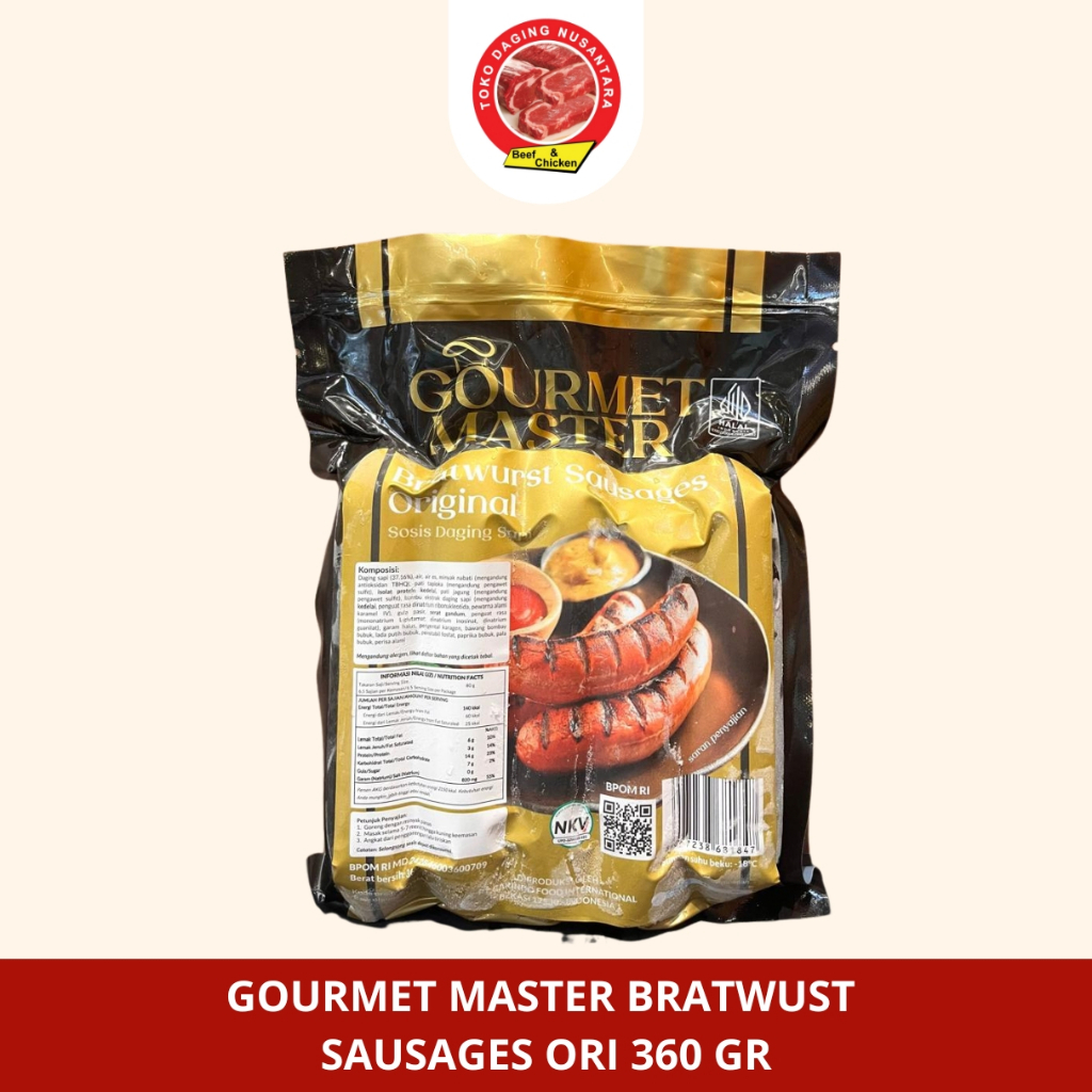 

GM BRATWURST SAUSAGES ORIGINAL 360 GRAM