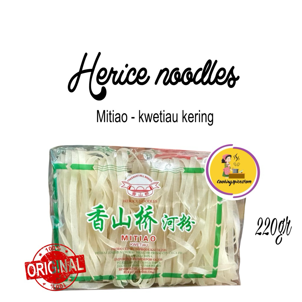 

Herice Noodles Mitao Kwetiau Kering 220gr – Rice Stick Halal untuk Tumisan & Kuah