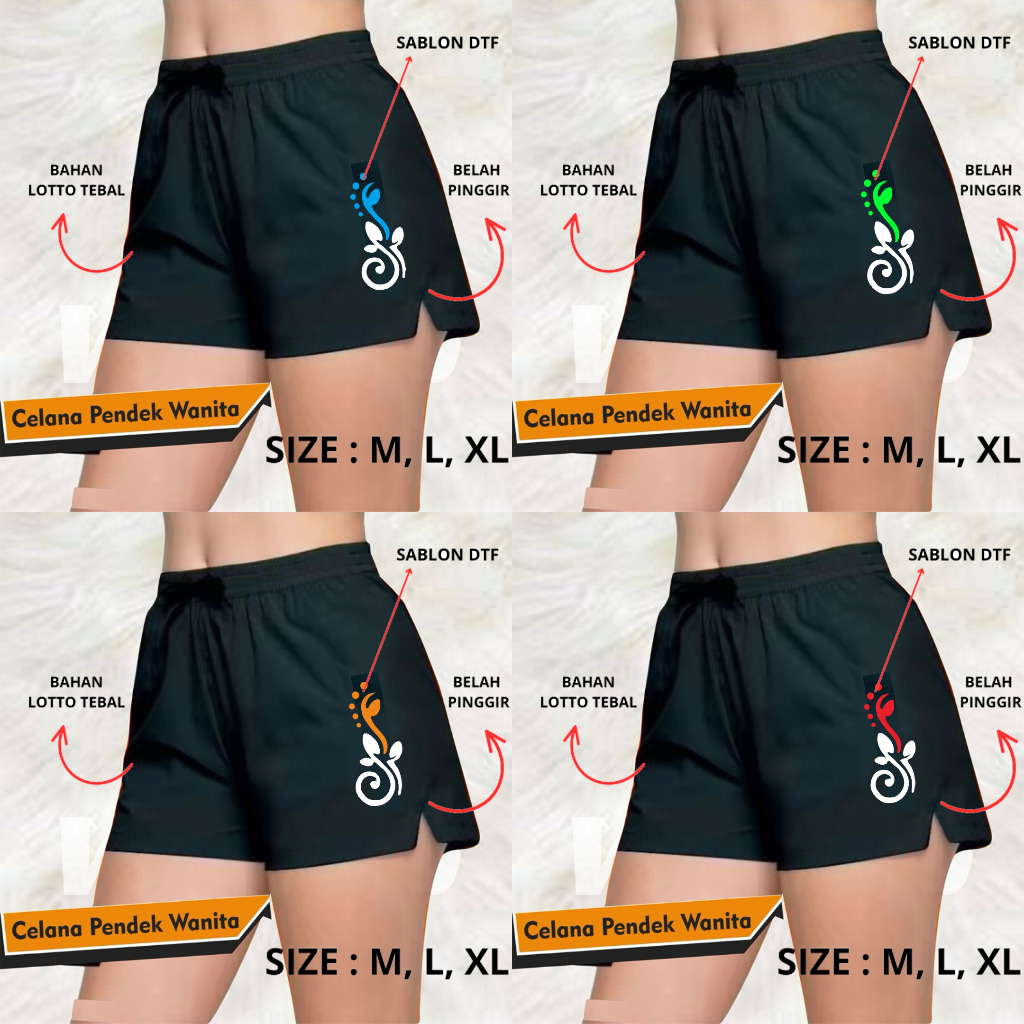 celana pendek belah samping / celana voli wanita belah samping / celana voli MOTIF belah samping