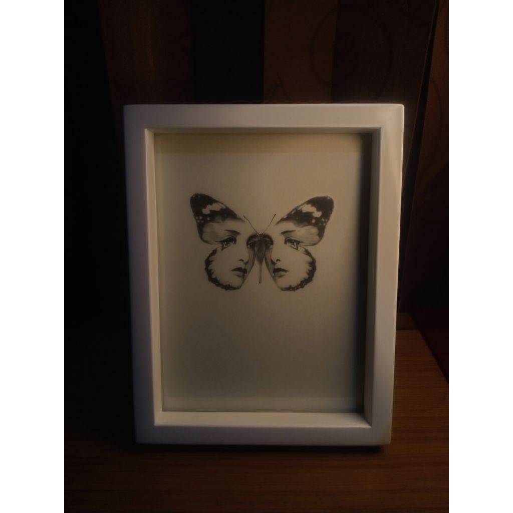 gambar kanjeng sunan Kalijaga, kupu-kupu dll b&w A5 + Bingkai