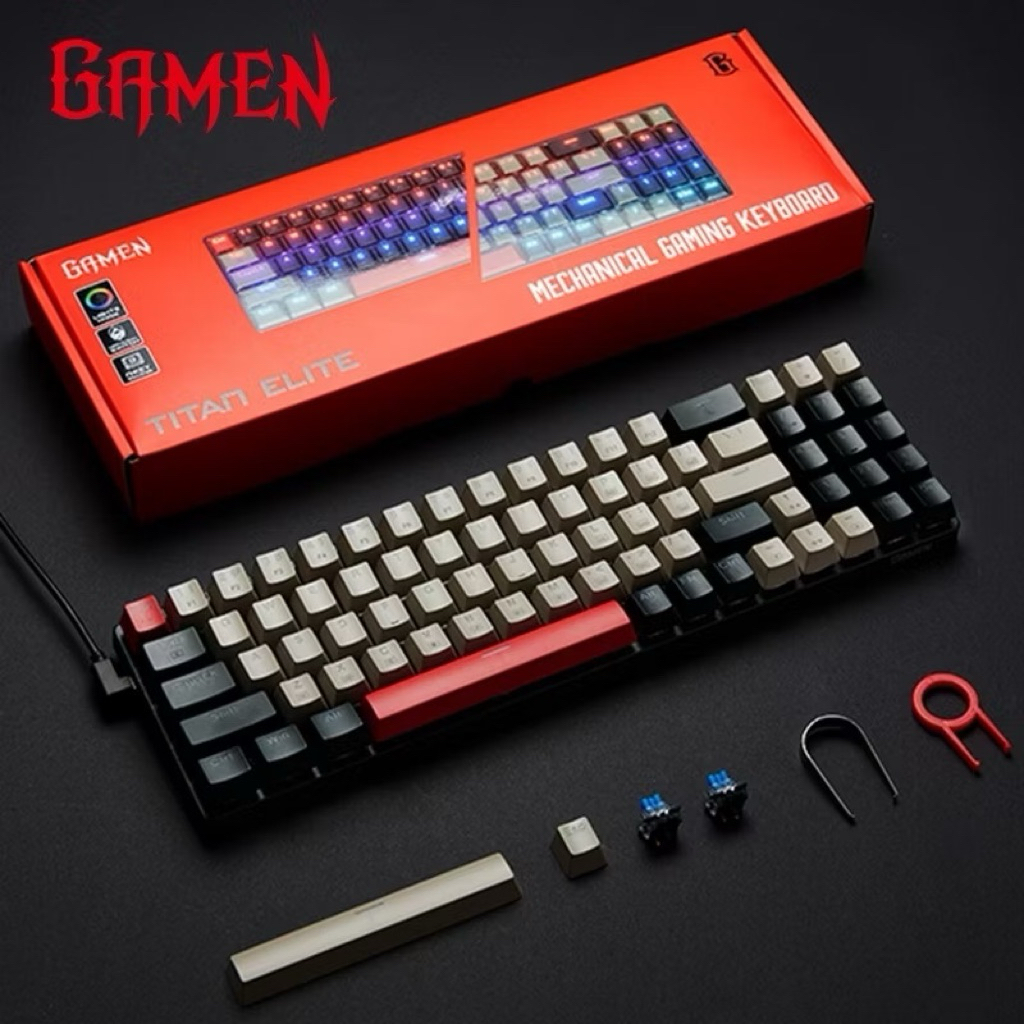 keyboard gaming gamen titan elite mechanical pluggable switch Blue