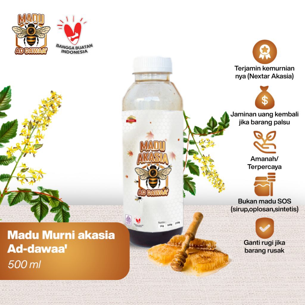 

Madu Murni Ad-Dawaa 500ml Nextar Hutan Akasia– 100% Alami Tanpa Campuran | Madu Hutan Riau | Madu Sehat untuk Daya Tahan | Madu Herbal Asli | Madu Herbal Alami | Madu murni Grade A | Madu Untuk Kesehatan Alami