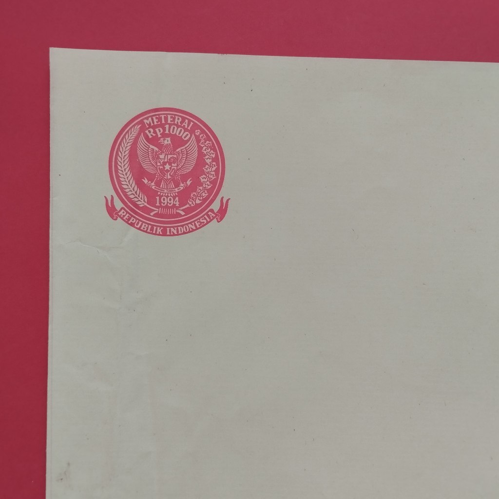 

Kertas Segel Rp 1000 Tahun 1994 Double