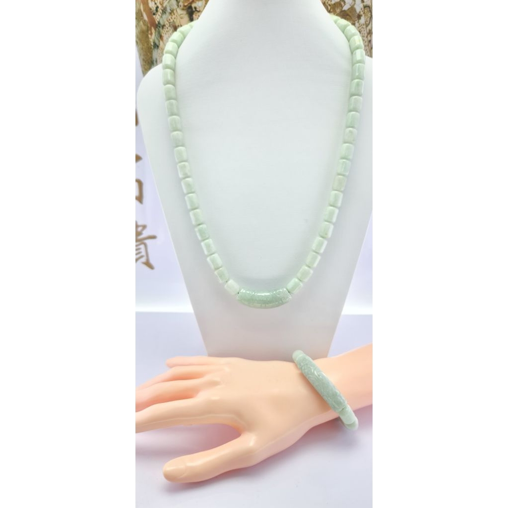 Giok Asli Grade A Burma Myanmar set Kalung Liontin Gelang DIY