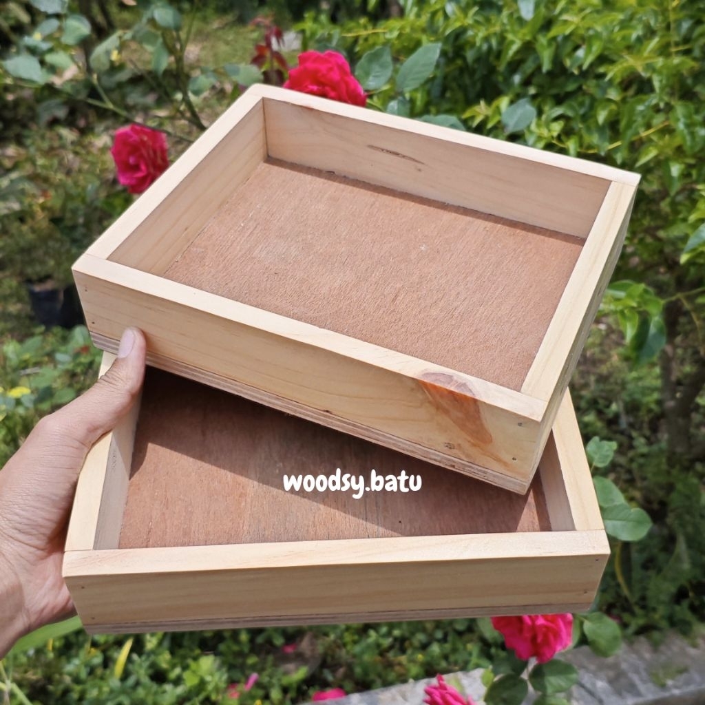Keranjang Kayu Palet / Nampan Seserahan / Box Palet Dekorasi 27 cm x 25 cm