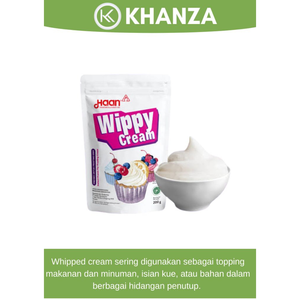 

Wippy Cream Pouch HAAN 200gram Kemasan Zipper Higenis
