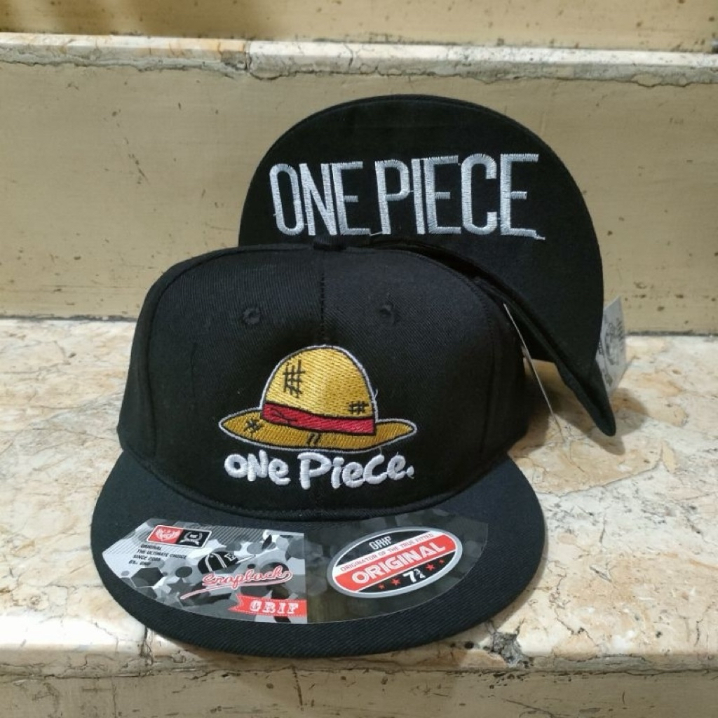 topi snapback one piece distro bordir