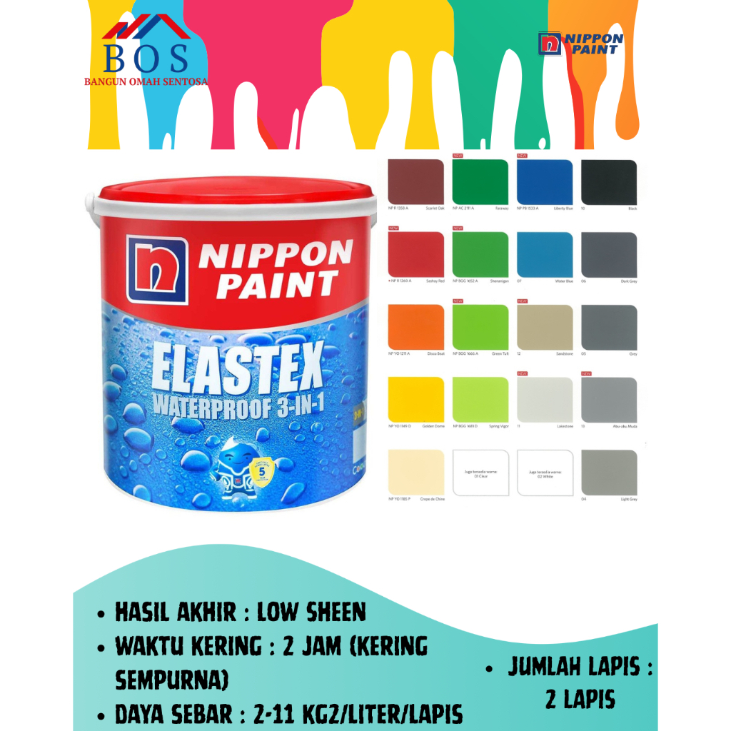 NIPPON PAINT ELASTEX 4KG ELASTEX WATERPROOF 3 IN 1 4KG