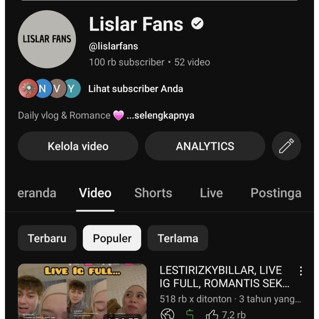 Youtube 100k subcribers monet aktif plus adsense pin po tinggal lanjutin konten