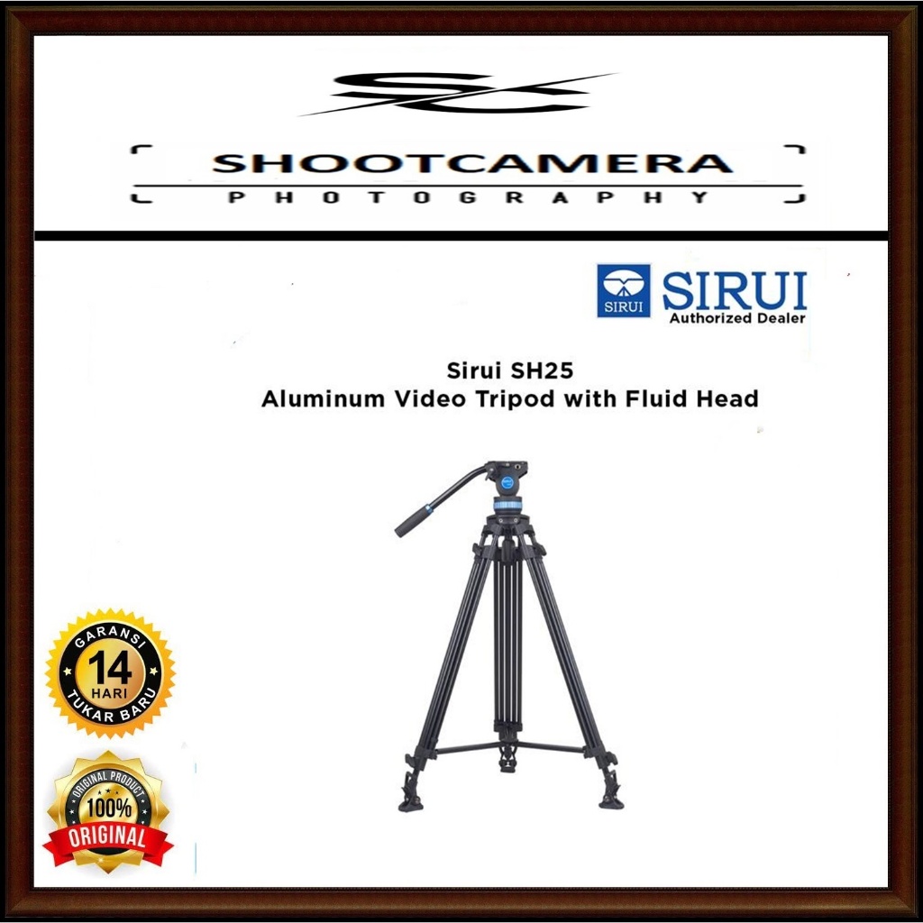 SIRUI SH25 Aluminum Video Tripod with Fluid Pan Head Sirui SH 25