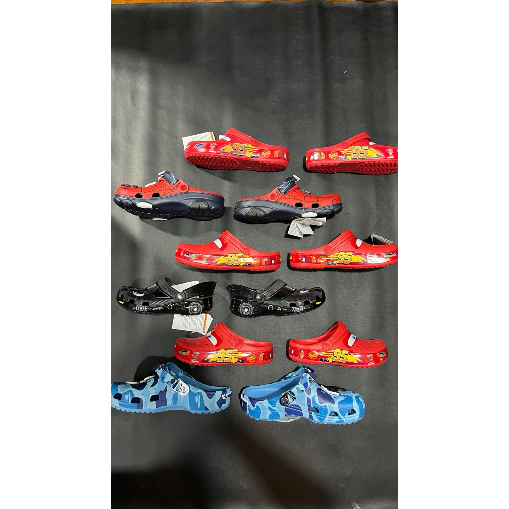 SANDAL CROCS COLLAB X BATMAN, MC QUEEN, CARS, BATHING APE (BAPE), SPIDERMAN, LOOPY, NIKE