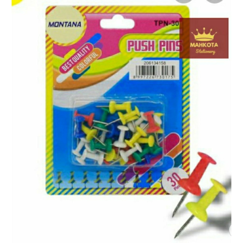 

Push Pin Montana TPN-30/Jarum Tusuk mading/Jarum Kertas 1 Kotak (30 pcs)