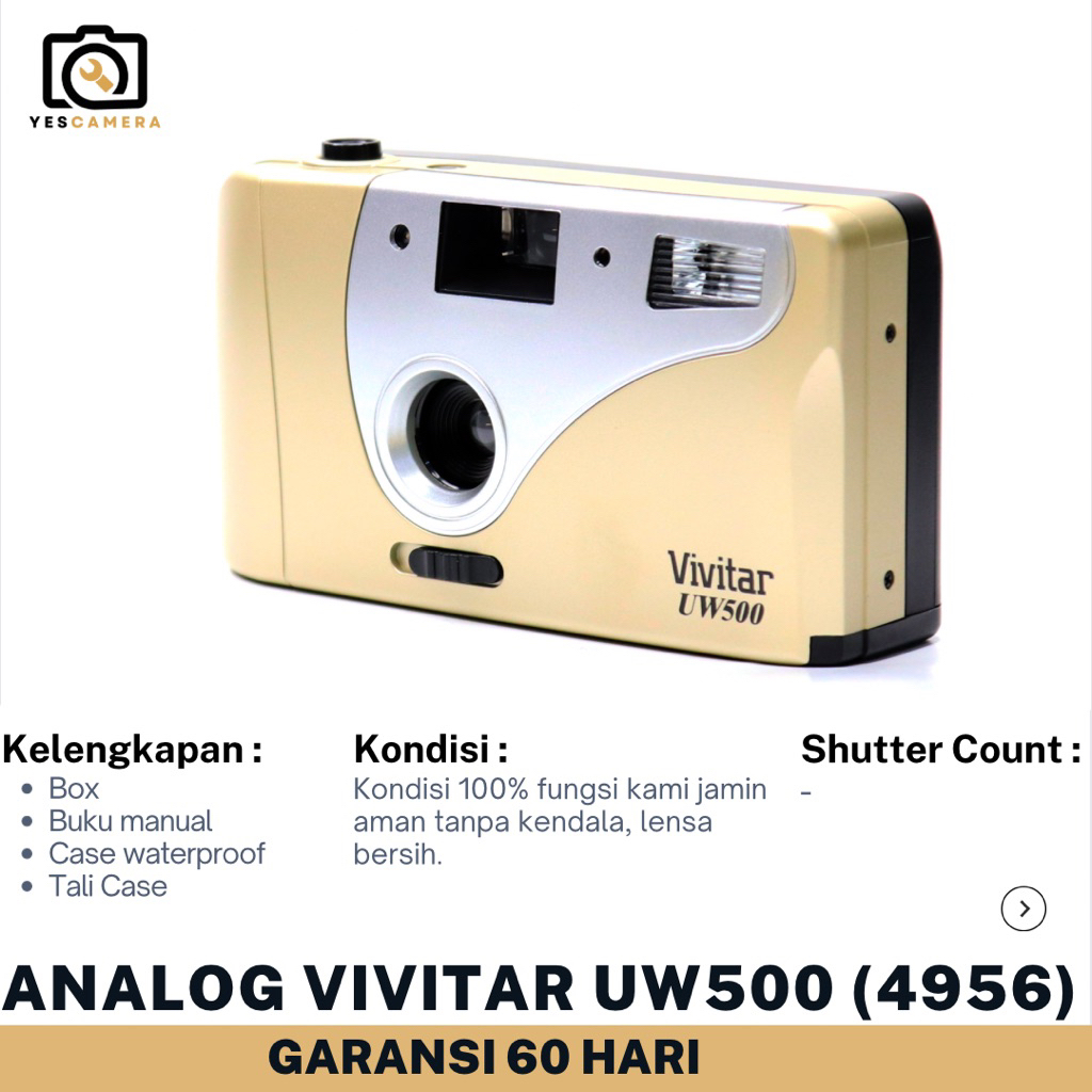 Kamera Analog Vivitar UW500 (Bekas) - Roll Film - Fullset Box(4946)