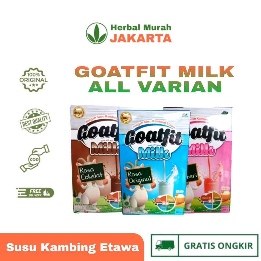 

Susu Kambing Etawa GoatFit Milk Ettawa Asli Original Goat Fit Varian Susu Kambing Kemasan Bubuk 200gr