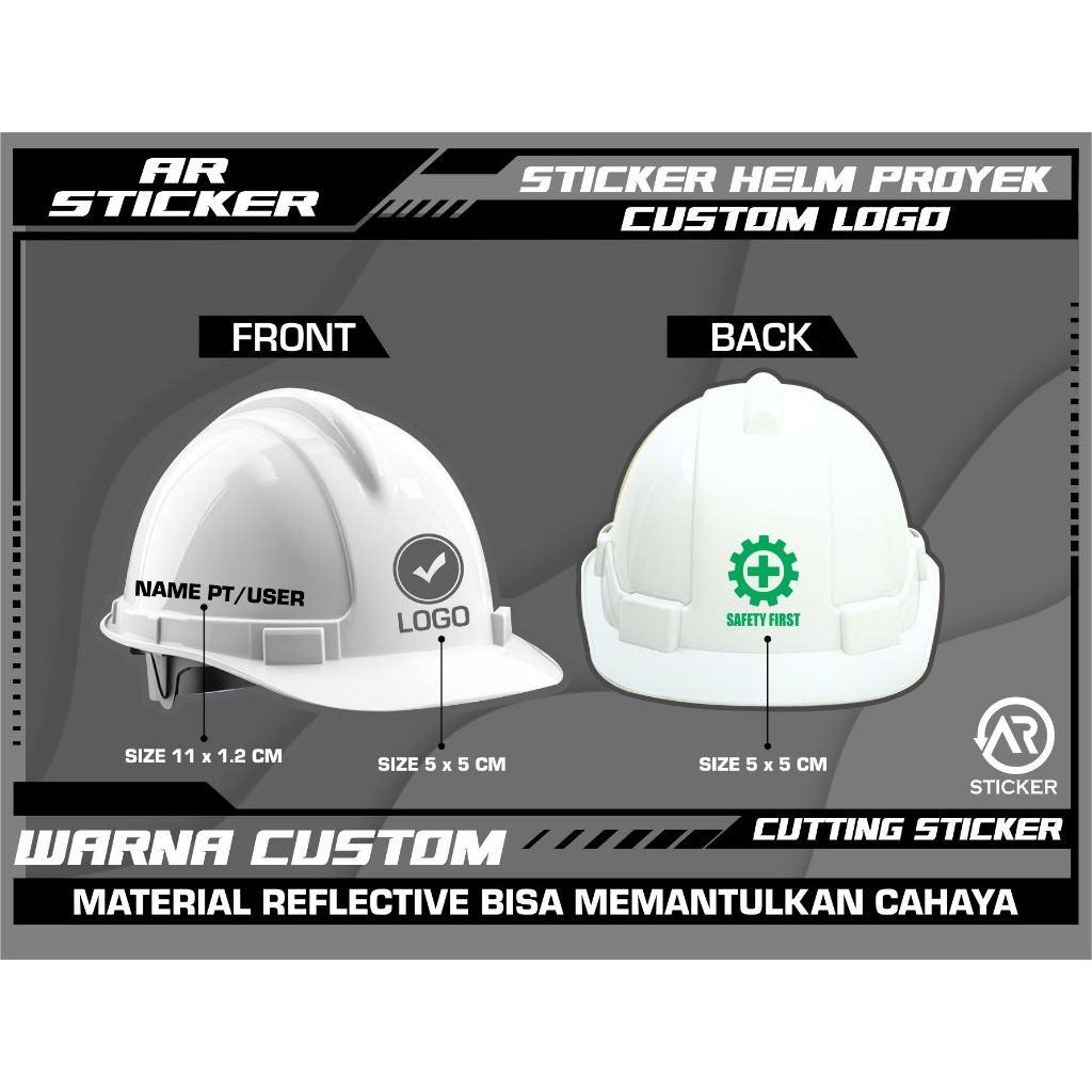STICKER CUSTOM HELM PROYEK SAFETY FIRST
