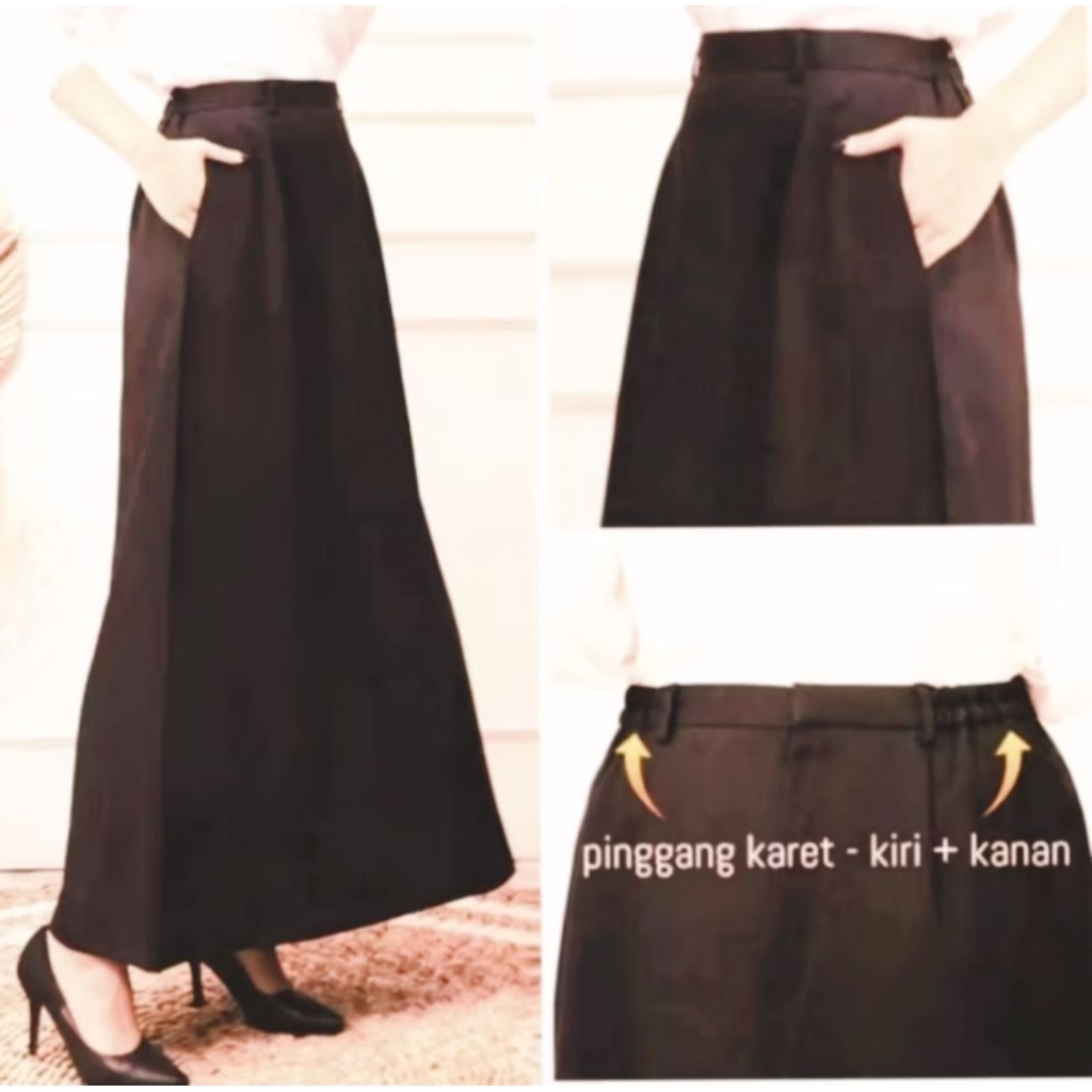 ROK COKLAT TUA PRAMUKA MODEL A LINE PINGGANG RESLETING/ SERAGAM PEMBINA PRAMUKA COKLAT TUA/ ROK KERJ