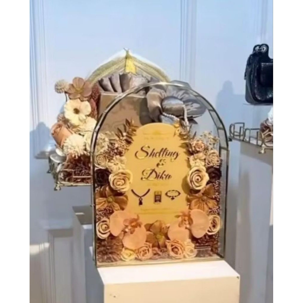 Mahar Nikah Terarium/Mahar Terarium/mahar Akrilik/Mahar Nikah Akrilik