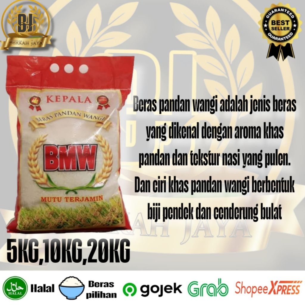 

Beras BMW Hero Asli pandan wangi 5KG 10KG 20KG Berkualitas Super Premium Nasinya pulen dan aroma khas pandan