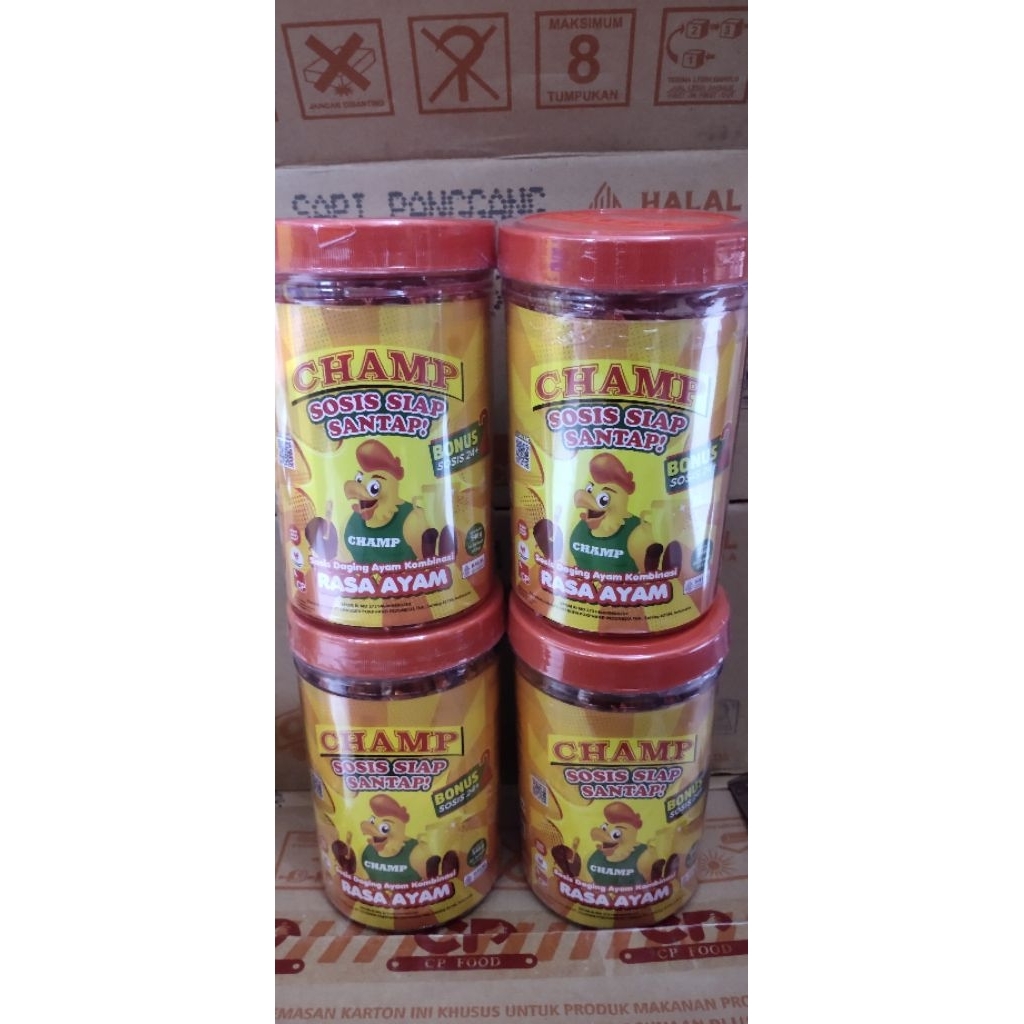 

Champ Sosis Ayam Siap Santap isi 24 + 2. 4 Toples