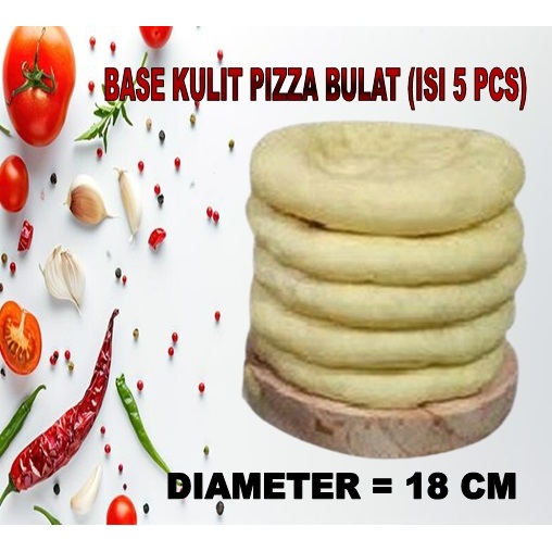 

BASE ROTI KULIT PIZZA BULAT UKURAN DIAMETER 18 CM-ROTI GOURMET PIZZA UKURAN DIAMETER 18 CM