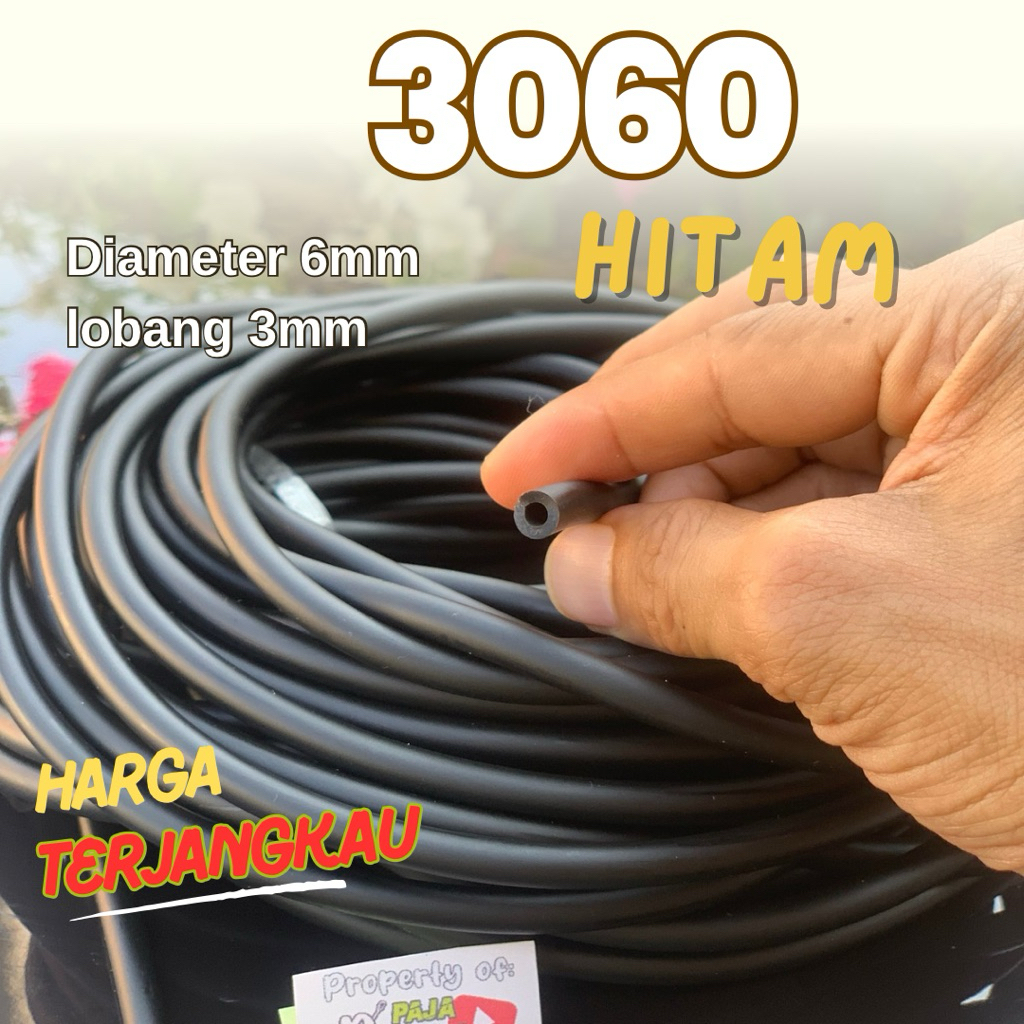 Karet ketapel panah ikan 6mm 3060 warna Hitam
