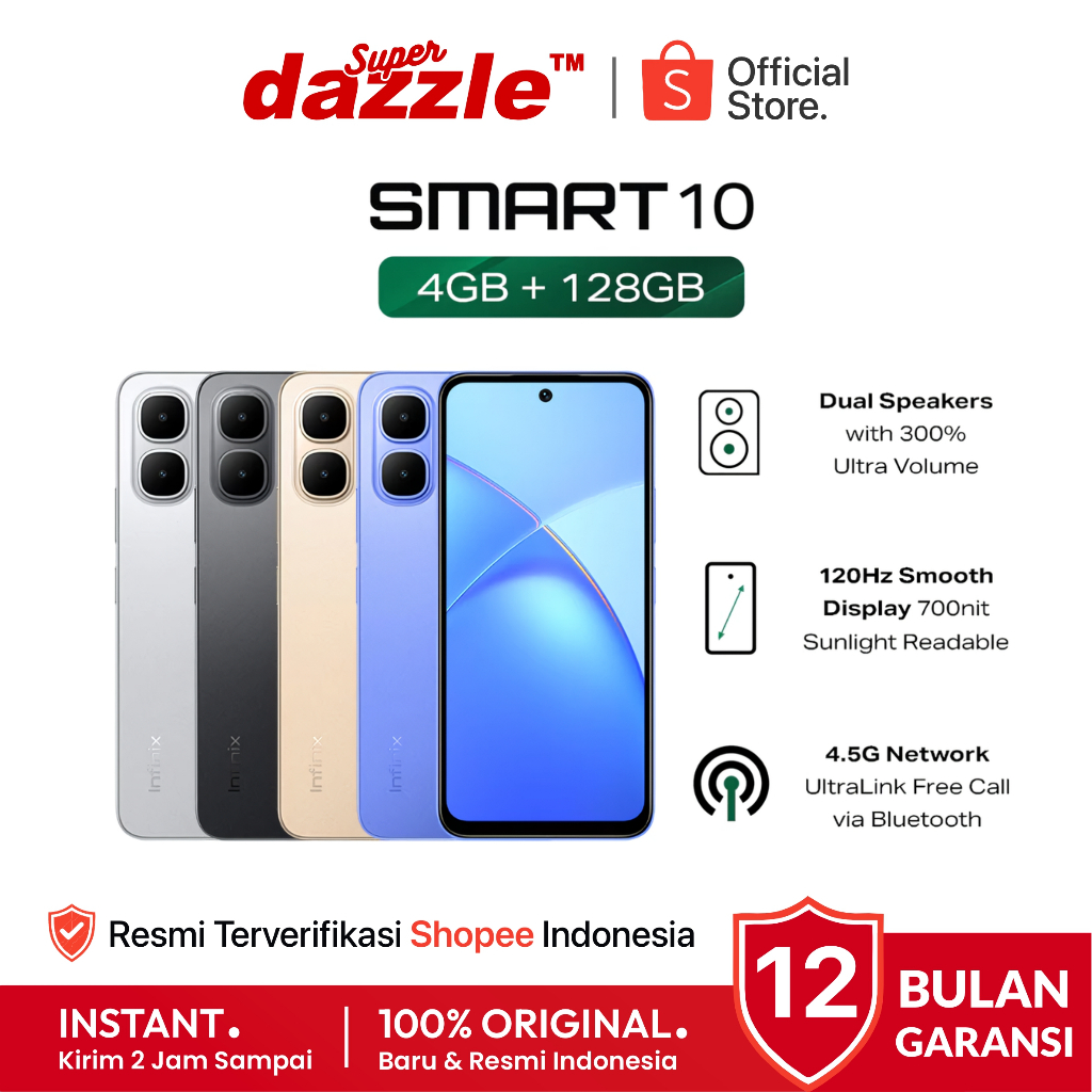 HP INFINIX Smart 10 4/128 4/64 GB Original Garansi Resmi Official Store Handphone Ori