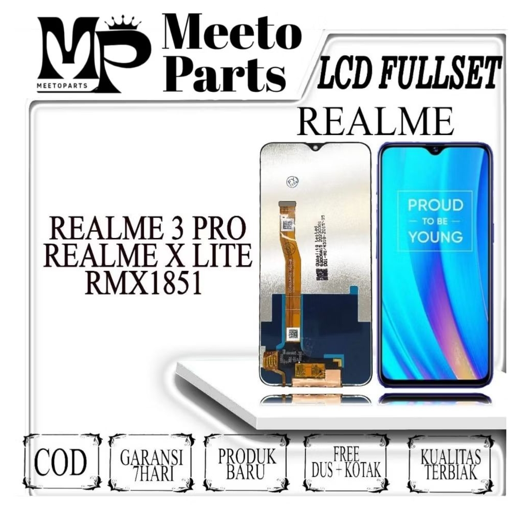 LCD TOUCHSCREEN Realme 3 PRO/Realme X LITE/RMX1851 ORIGINAL 100% Fullset  Layar HP + Bonus Bubble Wr
