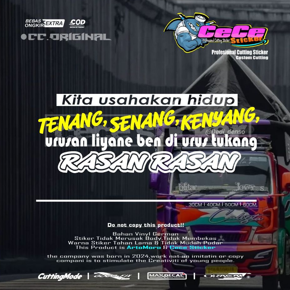 Cutting Stiker Kaca Truk Mobil Canter Pick up Body Depan Samping Belakang - Aksesoris Kaca Mobil