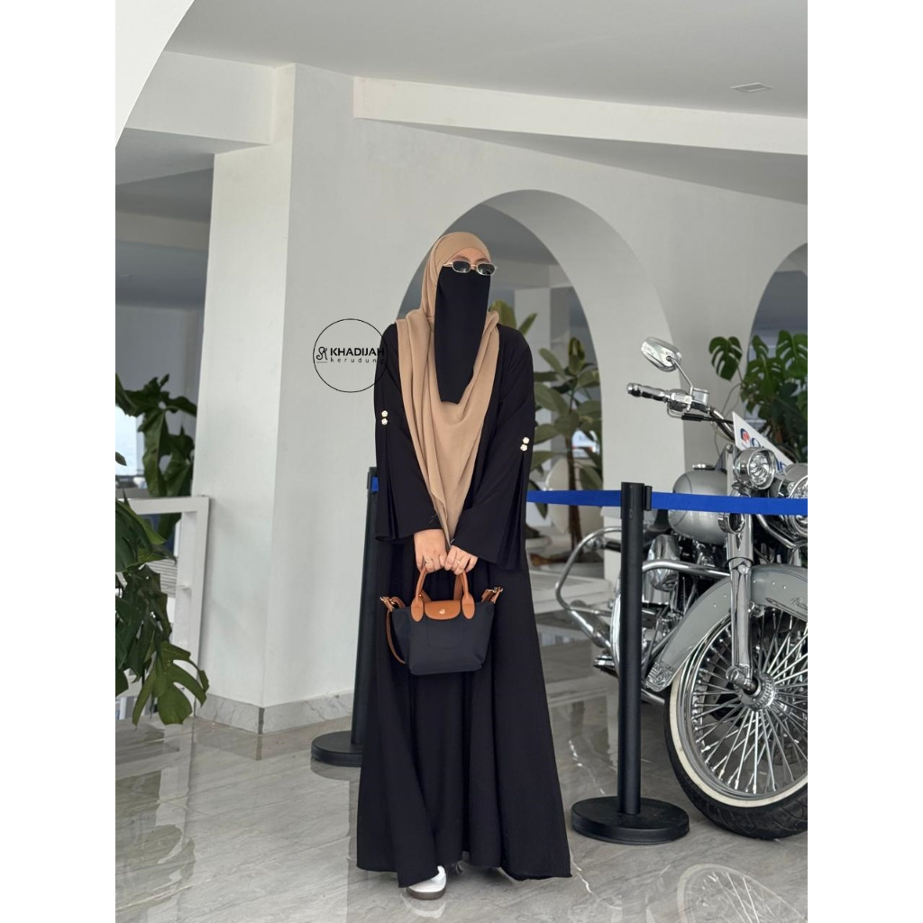Gamis Abaya Dress Busui friendly Terbaru Bahan Marbella Silk Fathia By Khadijah Kerudung