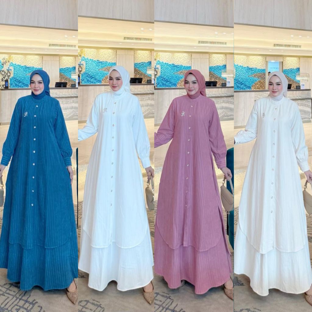 (poN) R.M AMANDA DRESS Baju Dress Gamis Wanita muslimah Amanda Dress By Restu Mandeh. TZY Olshop