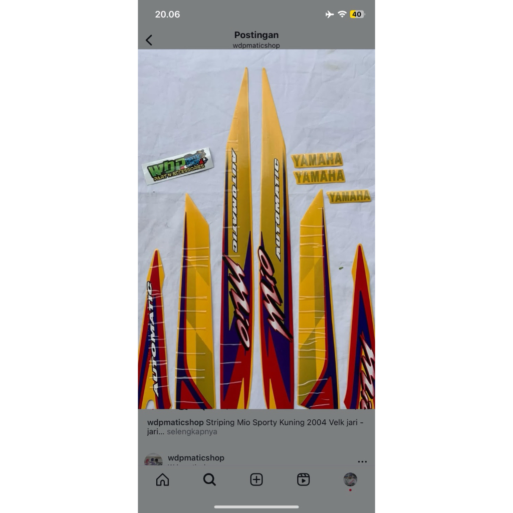 Striping mio sporty kuning 2004