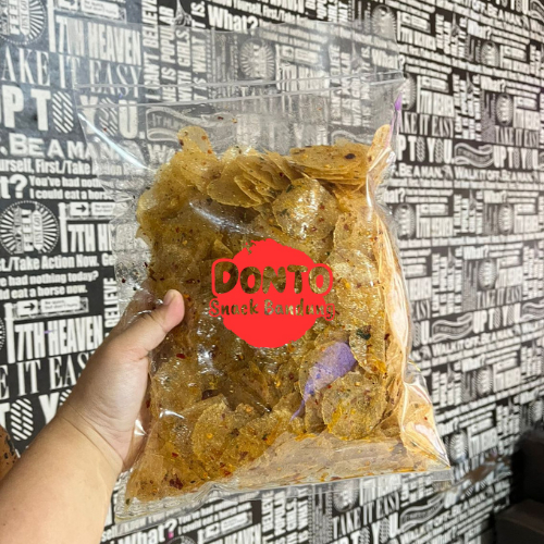 

DONTO Kripca Keripik Kaca chili oil extra daun jeruk pedas dan original