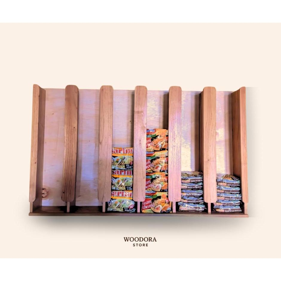 Display Mie Instan/Display warmindo/rak indomie kayu